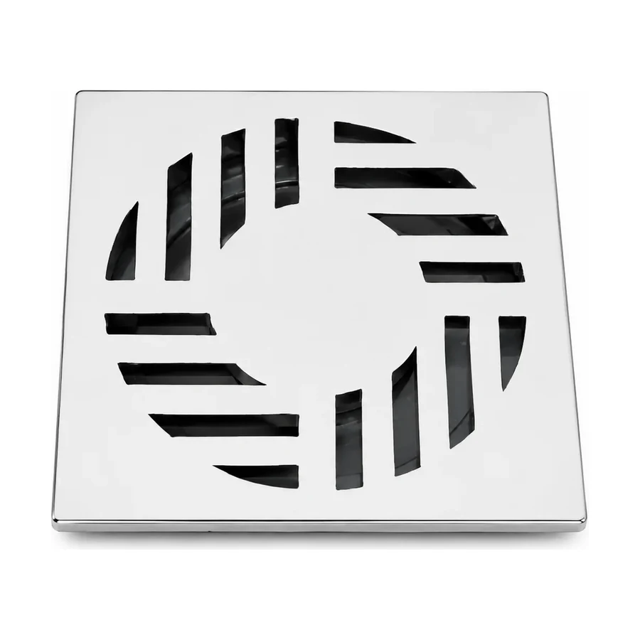 Grelha Quadrada Cromada de 100 mm Drena Maxi — ABS de engenharia cromado