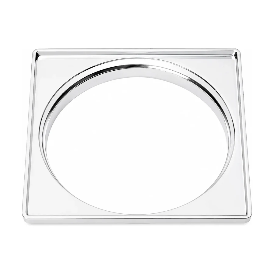 Porta Grelha Quadrado Cromado de 150 mm Drena Maxi — ABS de engenharia cromado
